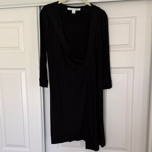 Diane Von Furstenburg Black Wrap Mini Dress